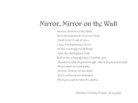 mirror mirror on the wall poem